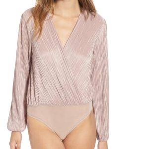 Astr the label green pleated bodysuit